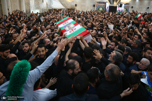 مراسم خاکسپاری شهید حسین امیرعبداللهیان در حرم حضرت عبدالعظیم حسنی (ع)