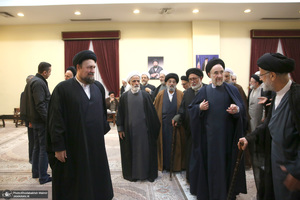 تجدید میثاق مجمع روحانیون مبارز و مجمع مدرسین و محققین حوزه علمیه قم با امام خمینی (س)