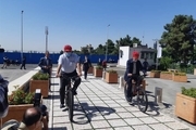حناچی با دوچرخه به مراسم افتتاح تالار مشاهیر ورزش رفت/عکس و فیلم
