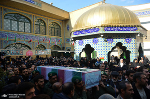 مراسم تشییع و تدفین 2 شهید گمنام در دانشگاه آزاد تهران جنوب