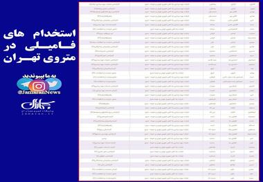 استخدام های خانوادگی در سازمان متروی تهران+ عکس