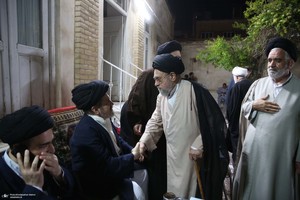 حضور شخصیت های حوزوی در منزل سید حسین خمینی