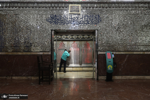 غباروبی ضریح مطهر حضرت عبدالعظیم حسنی (ع) و امام زاده حمزه (ع)