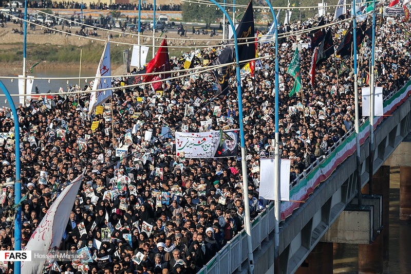 تشییع باشکوه پیکر مطهر شهید حاج قاسم سلیمانی در اهواز