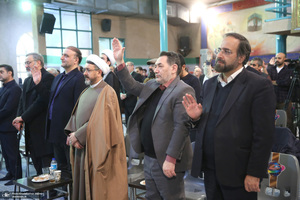 رونمایی از پرده نقالی خوانی (امام مردم) در حسینیه جماران