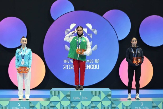 عکس| سلام نظامی طلایی ورزش ایران در چنگدو