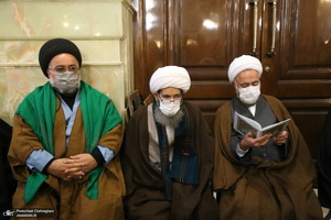 حضور مراجع و علما در مسجد امام حسن عسکری(ع) در پی ارتحال آیت الله العظمی صافی(ره)