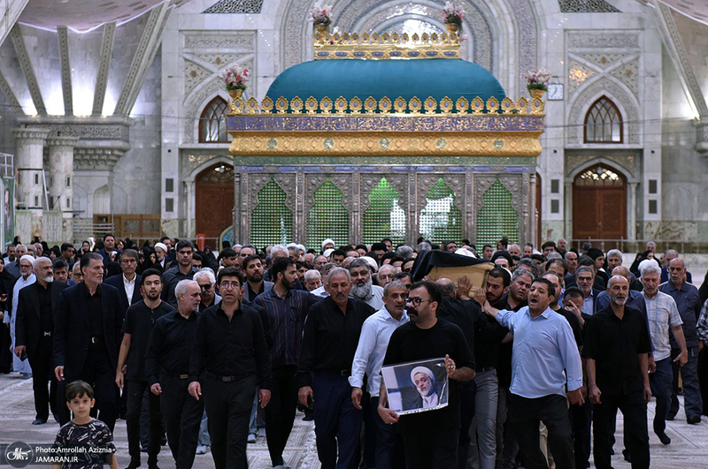 مراسم خاکسپاری پیکر مرحوم محمدعلی جماعتی (ره) در حرم امام خمینی (س)