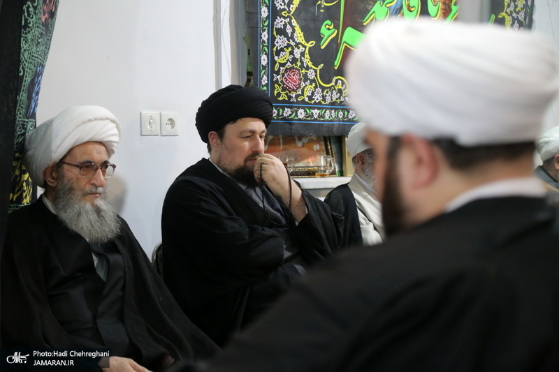 عزاداری شهادت حضرت فاطمه(س) در بیت آیت الله دوستی زنجانی با حضور سید حسن خمینی