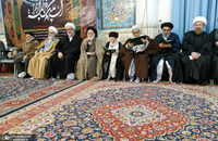حضور آیت الله العظمی صانعی در مراسم چهلمین روز درگذشت همشیره آیت الله العظمی شبیری زنجانی + تصاویر