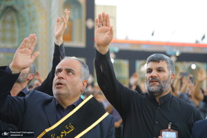 مراسم تعویض پرچم حرم حضرت معصومه (س) در شب اول ماه محرم‎‎