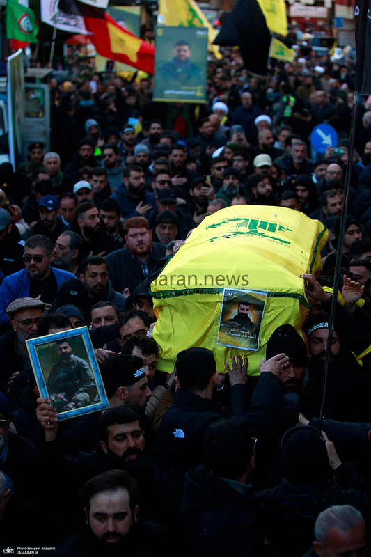 مراسم تشییع شهدای حزب الله در بیروت