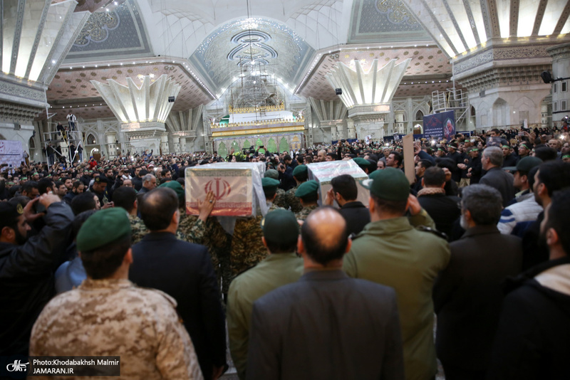 وداع با پیکر مطهر دو شهید مقاومت در حرم مطهر امام خمینی (س)