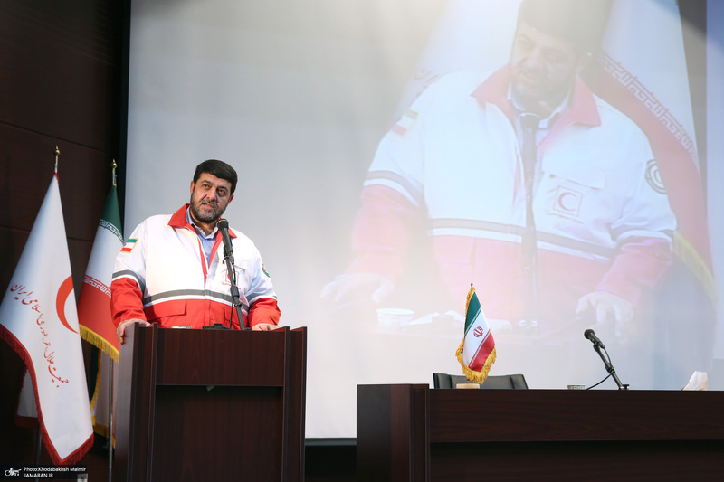 دیدار رییس و امدادگران جمعیت هلال احمر با سید حسن خمینی