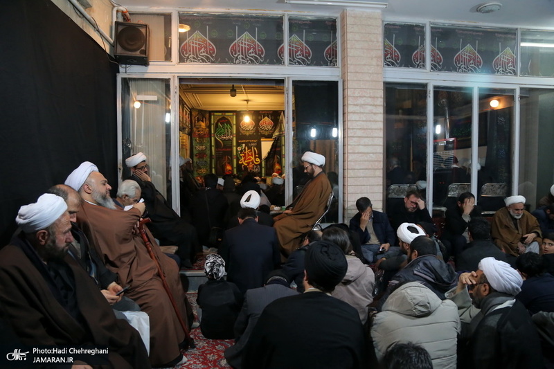 عزاداری شهادت حضرت فاطمه(س) در بیت آیت الله دوستی زنجانی با حضور سید حسن خمینی