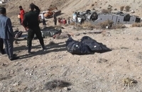 تصاویری از اتوبوسی که امروز در جاده دماوند  به ته دره رفت (6)