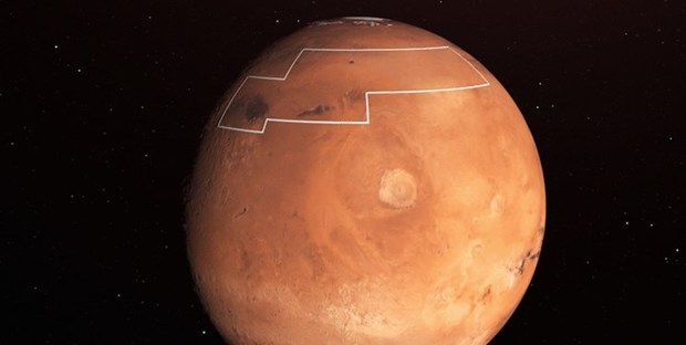  منظره باورنکردنی از یک دره یخی در مریخ 