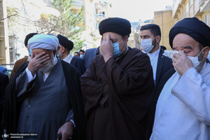 مراسم تشییع همسر آیت الله ری شهری با حضور سید حسن خمینی