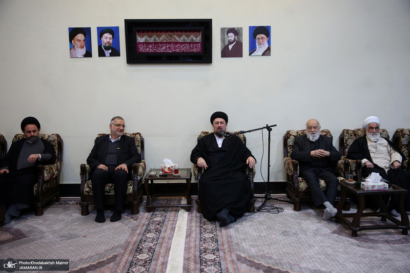 دیدار شهردار و اعضای شورای شهر تهران با سید حسن خمینی