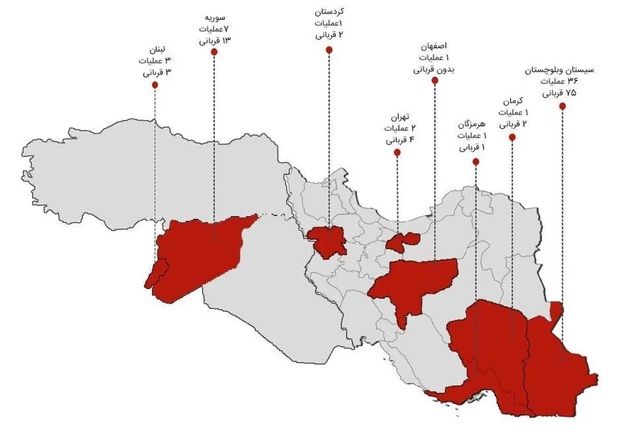 گزارش سالانه تروریسم در ایران مرتبط با وقایع تروریستی سال ۱۴۰۳/ حملات تروریستی در سیستان و بلوچستان ۸۰ درصد افزایش یافته است/ در سال گذشته در مجموع ۱۰۰ نفر در وقایع تروریستی در داخل و خارج از کشور به شهادت رسیدند
