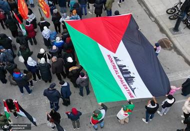 تظاهرات همبستگی با فلسطینی ها در مونترال کانادا + عکس ها