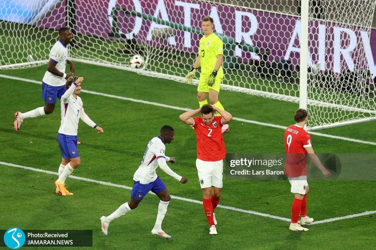 اتریش 0-1 فرانسه؛ برد خونین به لطف گل به خودی!+ عکس و ویدیوی گل