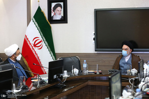 دیدار سرپرست موسسه تنظیم و نشر آثار امام خمینی(س) با مدیر حوزه علمیه خراسان / سید مصباح عاملی