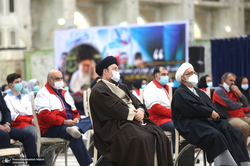 دیدار رئیس و اعضای جمعیت هلال‌احمر  با سید حسن خمینی