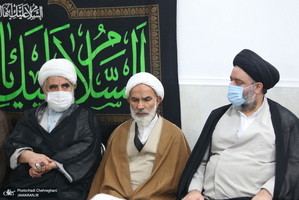 عزاداری شهادت حضرت فاطمه(س) در بیت آیت الله دوستی زنجانی با حضور سید حسن خمینی