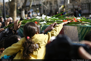 مراسم تشییع و خاکسپاری پیکر مطهر شهید گمنام در حوزه علمیه معیر 