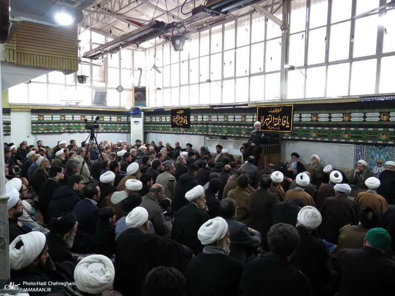 عزاداری در بیوت مراجع عظام تقلید و علما در سالروز شهادت حضرت فاطمه(س)
