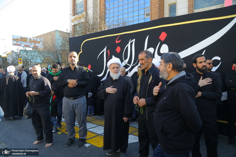 دسته عزاداری روز شهادت حضرت زهرا (س) با حضور آیت الله العظمی وحید خراسانی