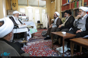 دیدار اعضای موسسه تنظیم و نشر آثار امام خمینی(س) نمایندگی قم با جمعی از مراجع و علما