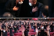 تصویری از آذری جهرمی و محمد باقر قالیباف در هیئت عزاداری