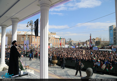 سخنرانی سید علی خمینی در راهپیمایی 22 بهمن ارومیه‎