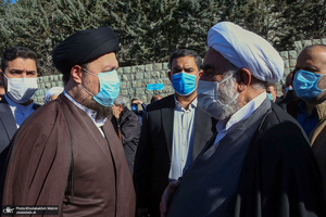 مراسم تشییع همسر آیت الله ری شهری با حضور سید حسن خمینی