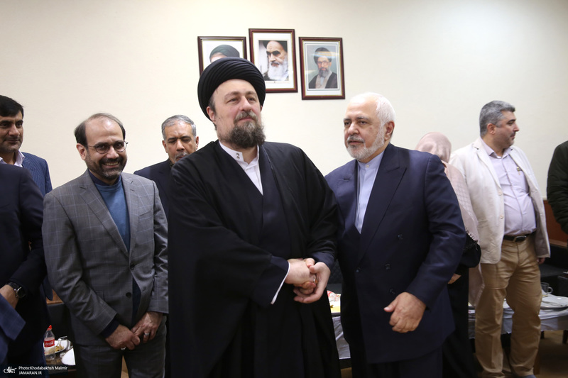دیدار دکتر ظریف  معاون راهبردی رئیس جمهور و جمعی از مدیران با سید حسن خمینی