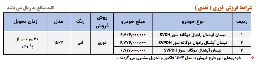 فروش فوری وانت نیسان ویژه ماه مبارک رمضان