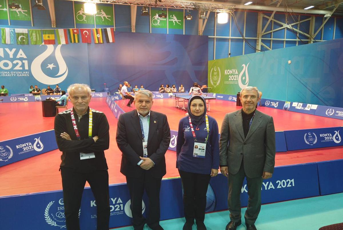 عکس و ویدیو| حضور صالحی امیری در سالن پینگ پنگ بازی های کشورهای اسلامی