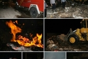 آتش‌سوزی در یک انبار ضایعات شهرستان دزفول