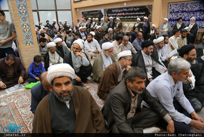 مراسم بزرگداشت والده آیت الله واعظ موسوی در بیت علامه طباطبایی قم
