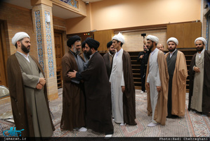 مراسم بزرگداشت والده آیت الله واعظ موسوی در بیت علامه طباطبایی قم