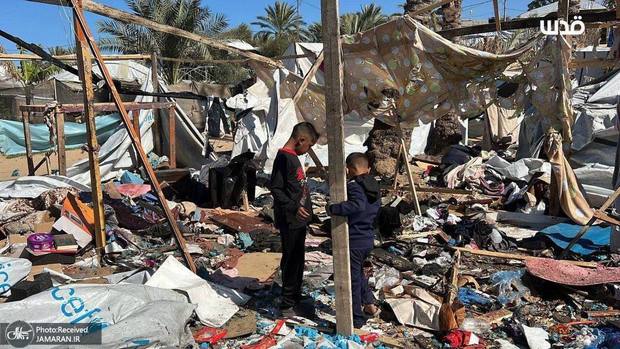 حمله اسرائیل به چادرهای آوارگان در غزه و شهادت 3 فلسطینی + عکس ها