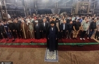 سخنرانی سید علی خمینی در محل شهادت سید حسن نصرالله