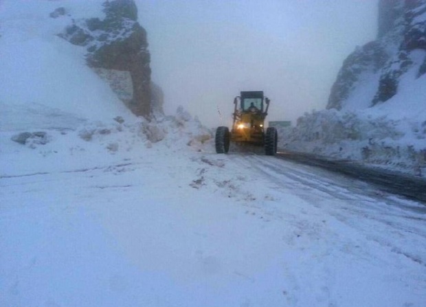 بارش برف و باران سبب لغزندگی جاده های البرز شده است