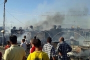 آتش سوزی مهیب در اردوگاه آوارگان در شمال عراق+تصاویر