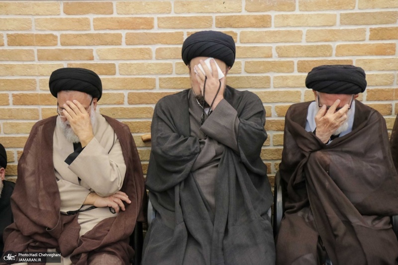 حضور آیت الله سید حسن خمینی در مراسم وداع با آیت الله العظمی شبری زنجانی (ره)
