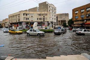 آبگرفتگی معابر شهر اهواز بعد از بارندگی