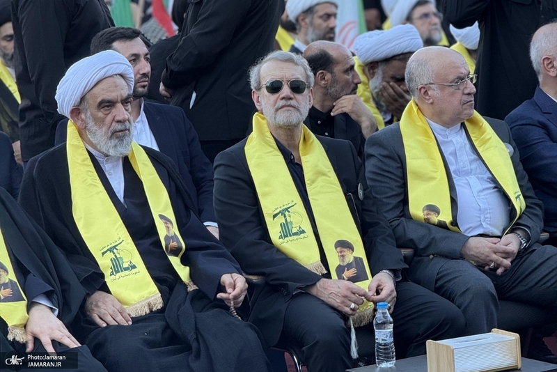 حضور علی لاریجانی در مراسم اولین سالگرد شهادت سید حسن نصرالله (ره)