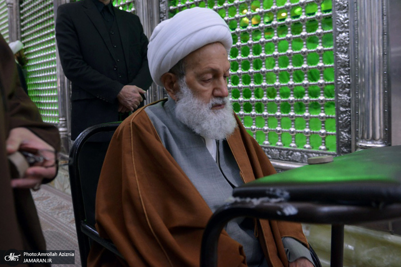 حضور شیخ عیسی قاسم رهبر شیعیان بحرین در حرم مطهر امام خمینی(س)